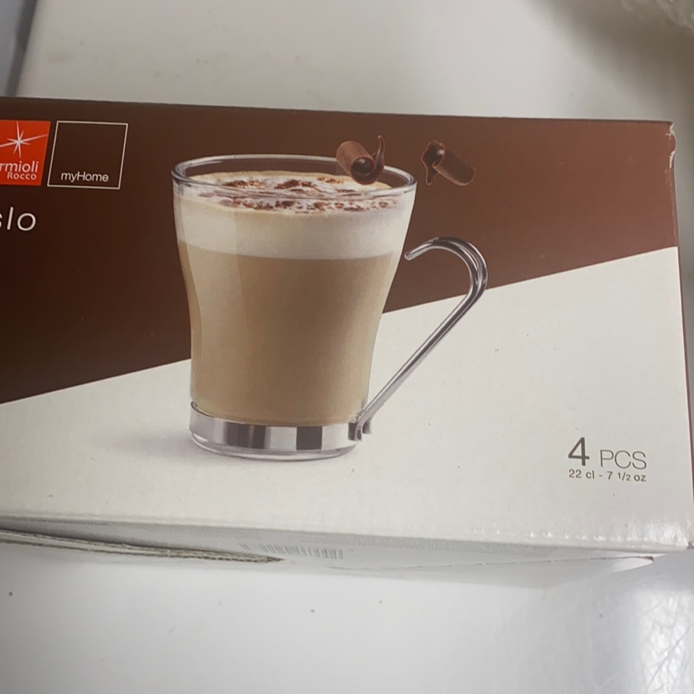 NIB set of 8 Bormioli Rocco Cappuccino Mugs
